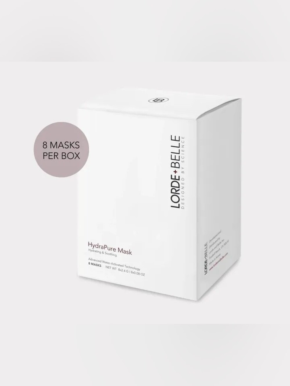 Lorde+Belle HydraPure Hydrating Face Masks (8 Pack) BRAND NEW NEVER OPENED